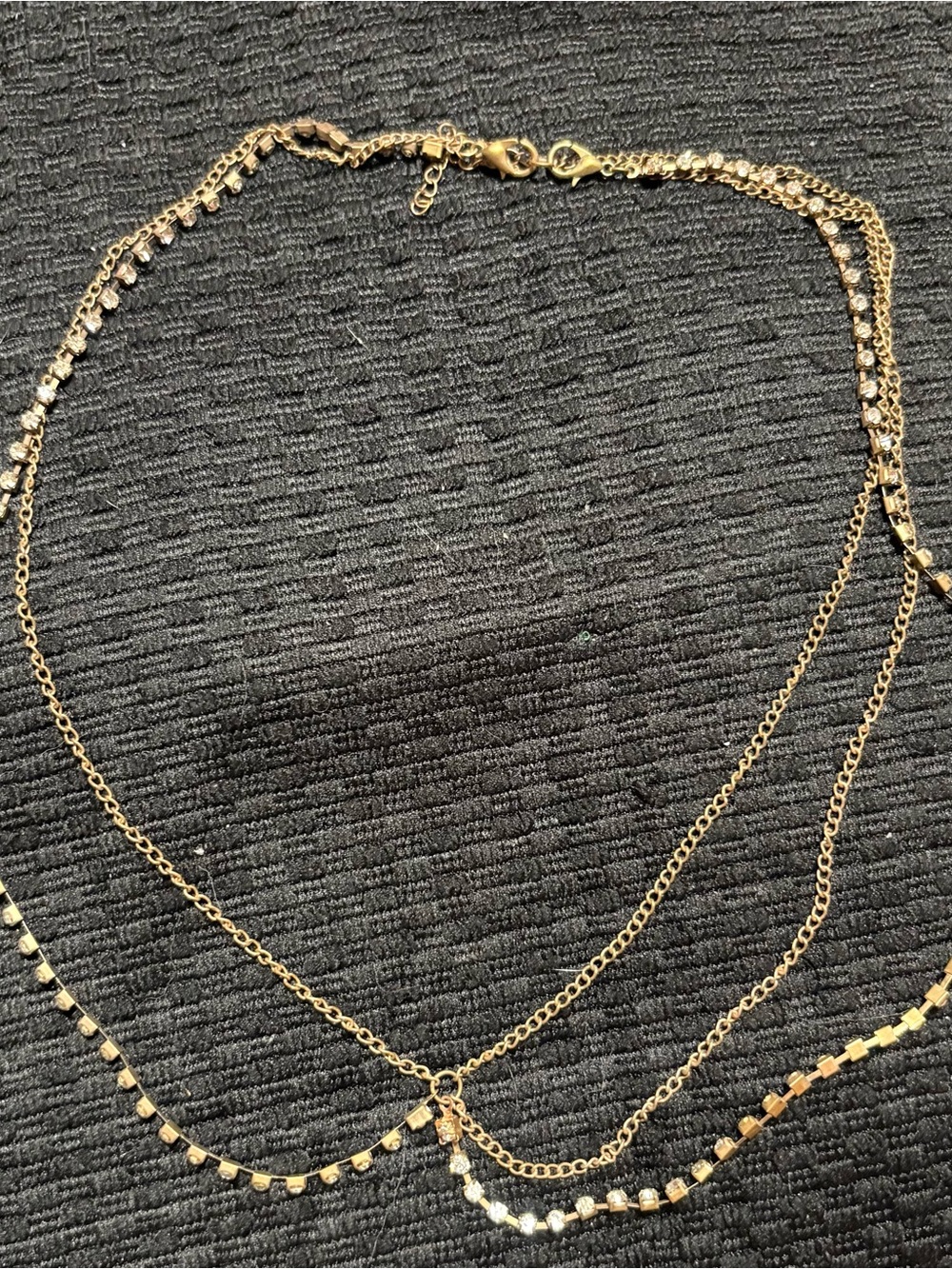 Gold Layered Crystal Accent Necklace - Women Jewelry